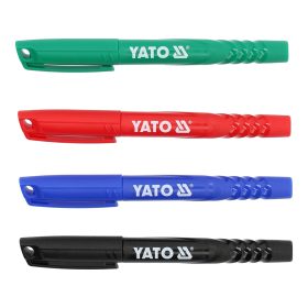   YATO YT-69304 4 db - os műszaki jelölőfilc készlet fekete - zöld - kék - piros