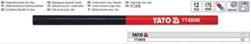 YATO YT-69940 Ácsceruza kék-piros (12 db/csomag)