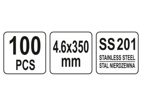 YATO YT-70564 Kábelkötegelő Inox 350 x 4,6 mm (100 db/cs)