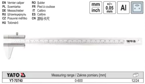 YATO YT-70740 Tolómérő 600/0,05 mm