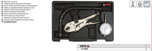 YATO YT-72970 Féktárcsa ütésmérő készlet 3 részes 10/0,01 mm