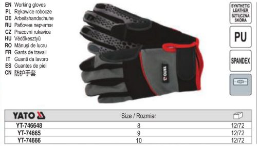 YATO YT-746648 Munkavédelmi kesztyű 8-as pöttyözött