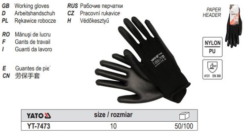 YATO YT-7473 Munkavédelmi kesztyű 10-es méret