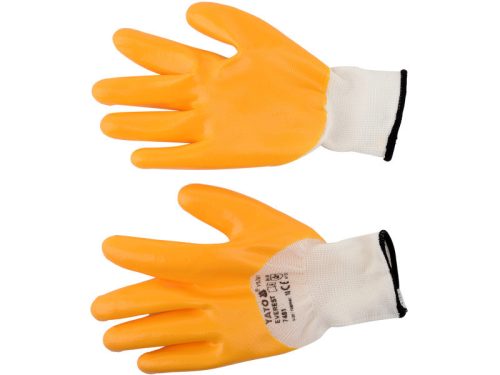 YATO YT-7481 Szerelő kesztyű (Nitril mártott SÁRGA) 10-es