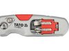 YATO YT-75210 Behajtható tarpézpengés kés övvágó / dobozbontó funkcióval +2 db pótpengével +2 db bitheggyel (1 db lapos 6mm, 1 db PH2)