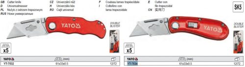 YATO YT-7534 Trapézpengés kés összecsukható + 5db penge
