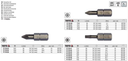 YATO YT-78132 Bithegy PH2 1/4 Col (10 db/cs)