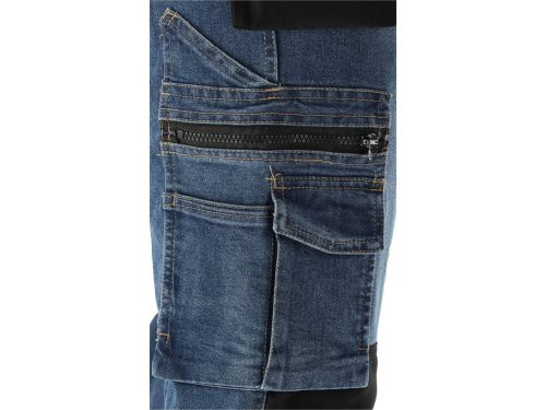 YATO YT-79050 Munkavédelmi farmer hosszúnadrág S-es méret 17 zsebes sötétkék