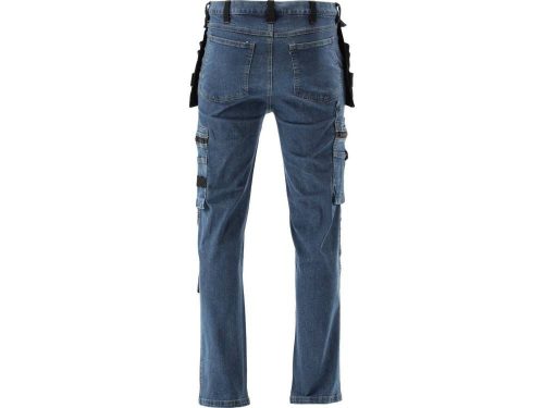 YATO YT-79051 Munkavédelmi farmer hosszúnadrág M-es méret 17 zsebes sötétkék