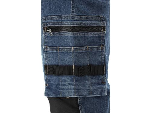 YATO YT-79052 Munkavédelmi farmer hosszúnadrág L-es méret 17 zsebes sötétkék