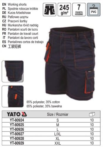 YATO YT-80925 Munkás rövidnadrág M-es méret