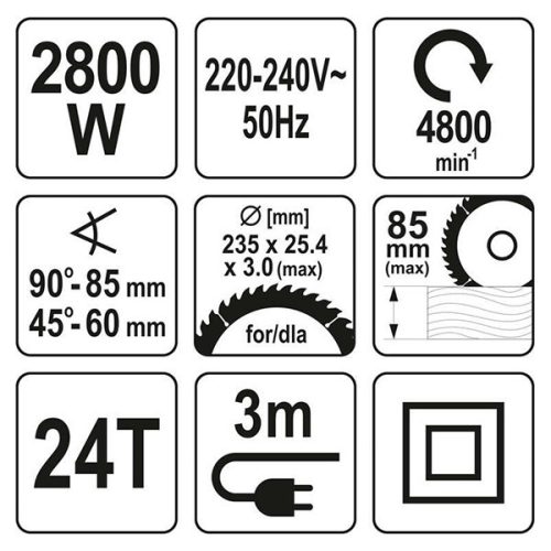 YATO YT-82154 Elektromos körfűrész 235 mm 2800 W
