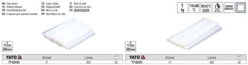 YATO YT-82431 Ragasztó patron 11,2 x 300 mm (1 kg/cs)