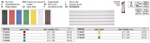 YATO YT-82436 Ragasztó patron zöld 11 x 200 mm (5 db/cs)