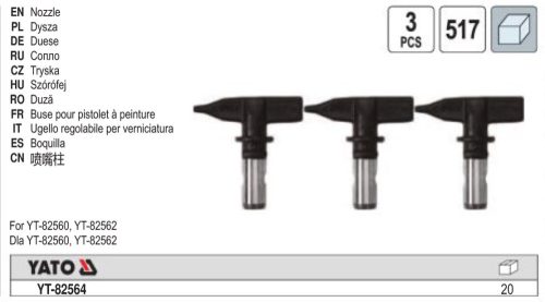 YATO YT-82564 Fúvóka 517-es YT-82560, YT-82562 festékszóróhoz (3 db/cs)