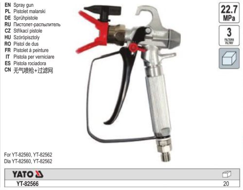 YATO YT-82566 Szórópisztoly YT-82560, YT-82562 festékszóróhoz 1/4 Col + 3 db szűrő