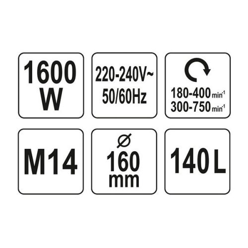 YATO YT-82607 Elektromos keverőgép 2 sebesség M14 1600 W