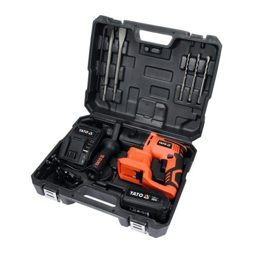 YATO YT-82770 Akkus fúrókalapács SDS-Plus 2,0 J 18 V Li-Ion (1 x 3,0 Ah akku + töltő)