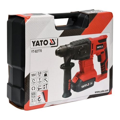YATO YT-82770 Akkus fúrókalapács SDS-Plus 2,0 J 18 V Li-Ion (1 x 3,0 Ah akku + töltő)