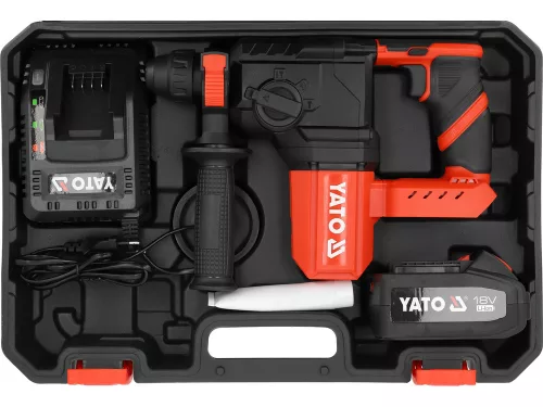 YATO YT-827721 Akkus fúrókalapács SDS+ BL motor 18V (töltő + 1x4Ah akku)