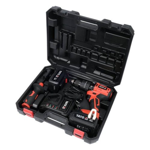 YATO YT-82791 Akkus ütvefúró-csavarozó 75 Nm szénkefe nélküli 18 V Li-Ion (2 x 3 Ah akku + töltő)