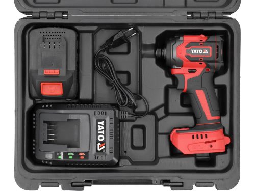 YATO YT-82798 Akkus ütvecsavarozó 1/4 Col 230 Nm szénkefe nélküli 18 V (1 x 4,0 Ah + töltő)