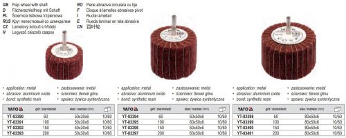 YATO YT-83393 Csapos lamellás, legyező csiszolókorong 50 x 30 x 6 mm / P200