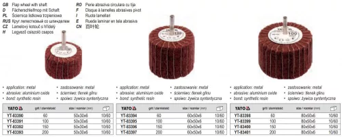YATO YT-83395 Csapos lamellás, legyező csiszolókorong 60 x 50 x 6 mm / P100