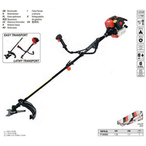 YATO YT-85003 Benzines fűkasza 42,7 cm3 0,85 l