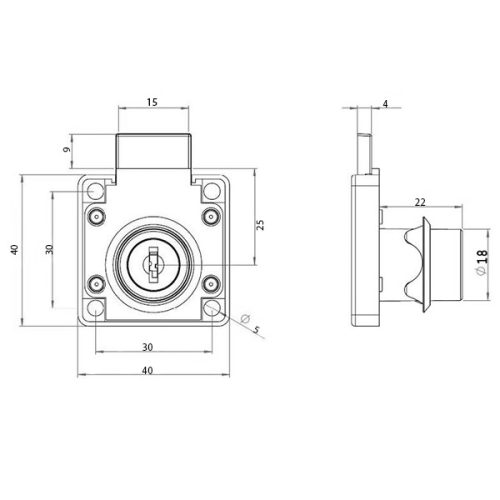 GM mesterkulcsos bútorzár 40x40mm (GM6002)