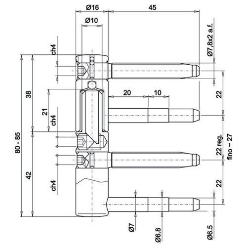 3D 2 részes ajtópánt Q16 SH (OTLAV helyett)